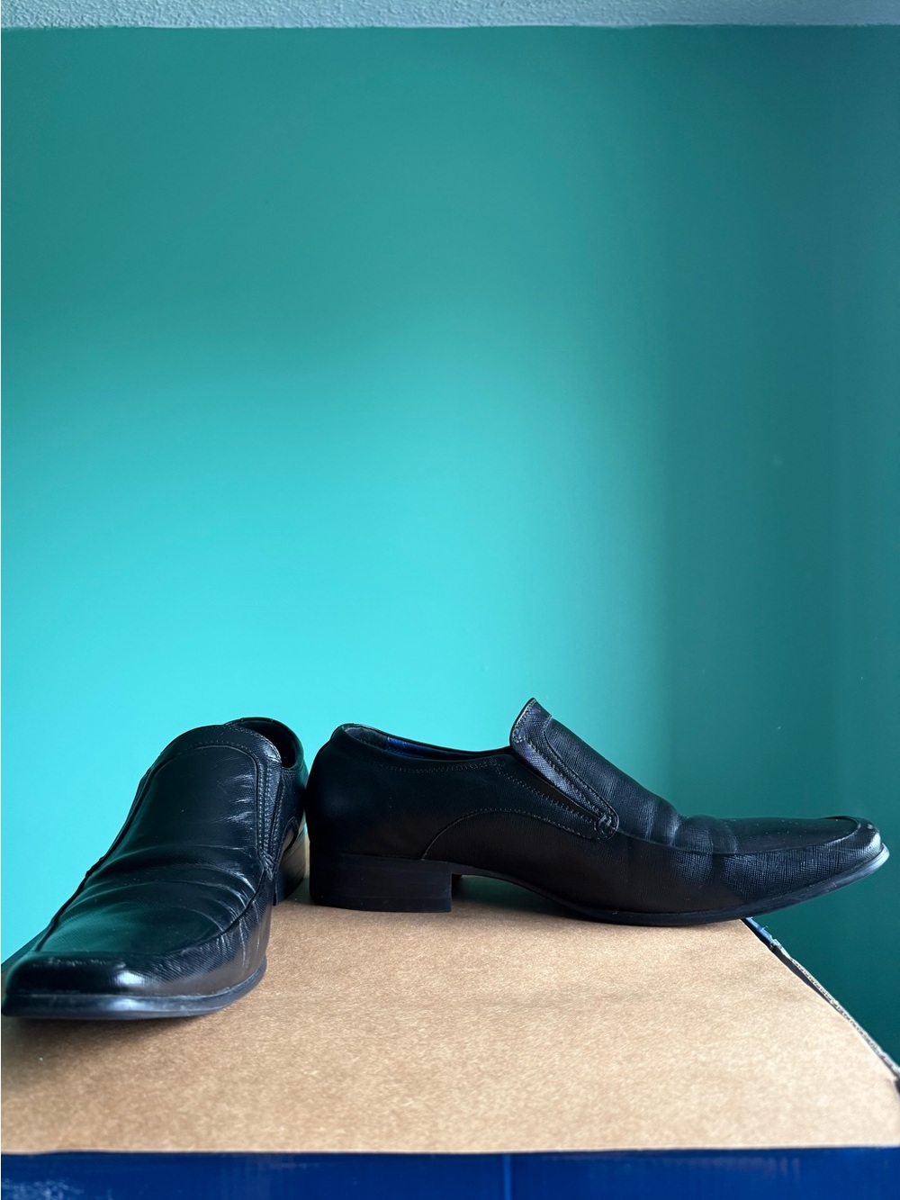 Steve Madden Genuine Leather Men’s US 11 Black Dress Shoes